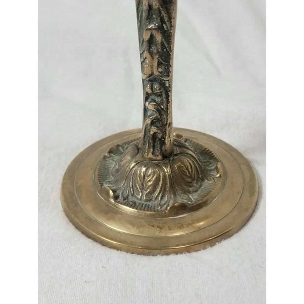 Mid Century 9 3/4" Tall Solid Brass Wine Goblet Chalice Tealight Candle Holder - Picture 5 of 7